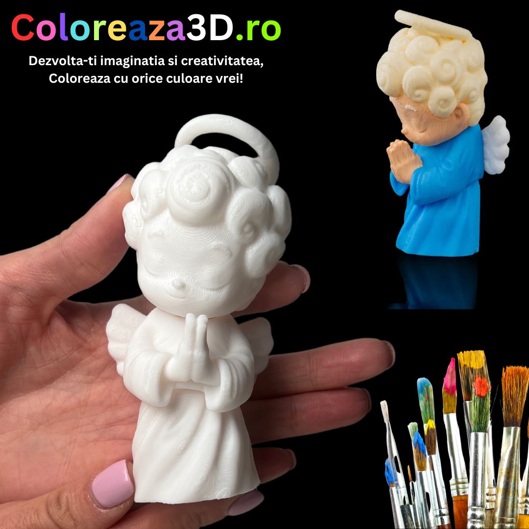 Coloreaza Îngerașul 3D de Colorat – Decorațiunea de Brad Personalizabilă Care Adugă Magie Sărbătorilor!